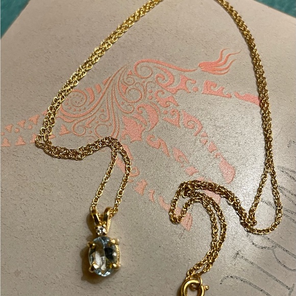🎄AQUAMARINE NECKLACE🎄 - Picture 1 of 1